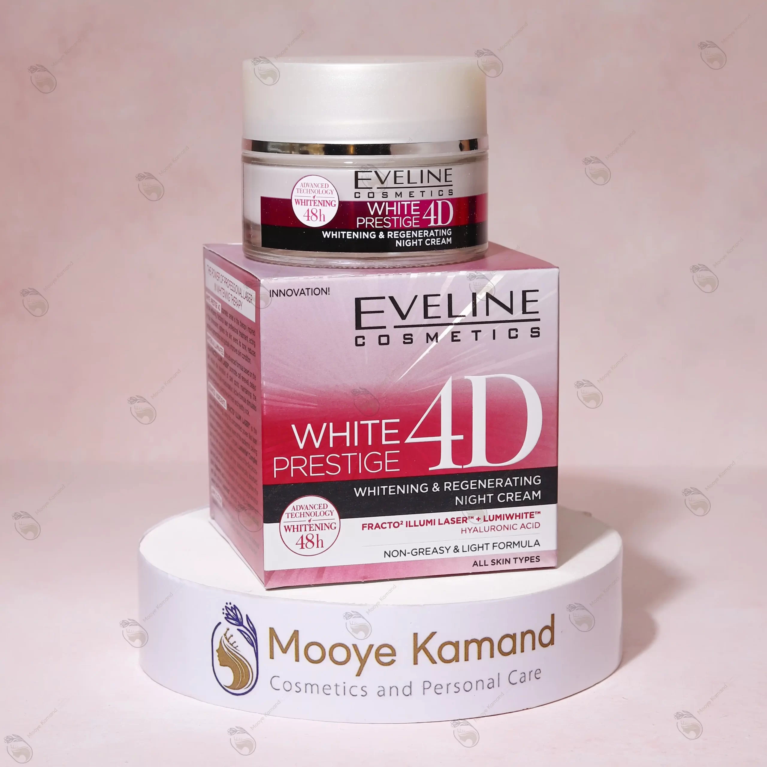 کرم شب روشن کننده اولاین - وایت پرستیژ فوردی 4D eveline