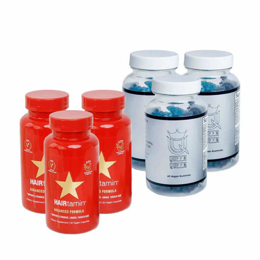 پک 3 عدد پاستیل کویین و 3 عدد هیرتامین queen &amp; hairtamin