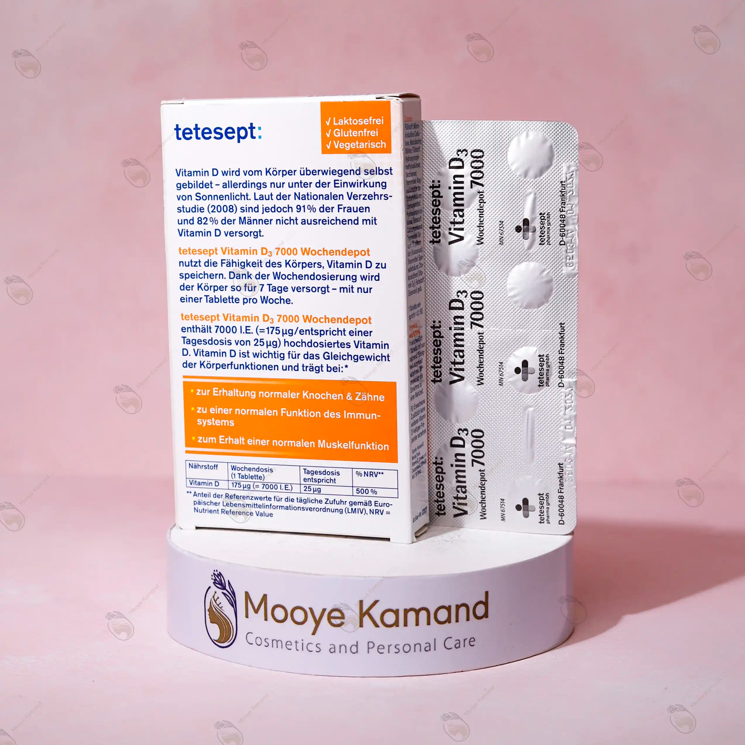 ویتامین دی3 تتسپت دوز 7000
