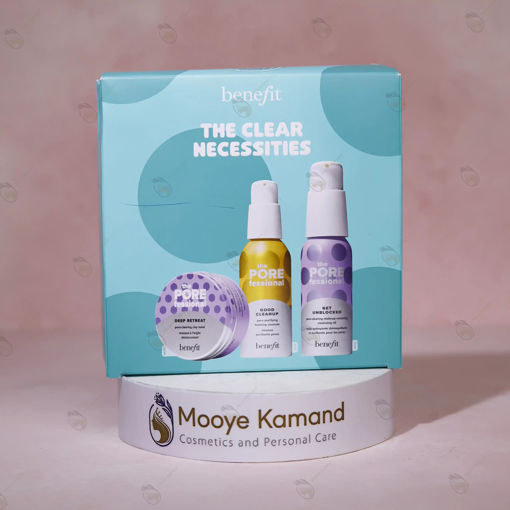 ست سه تایی پاک کننده فومی و روغنی و ماسک خاک رس مینی بنفیت