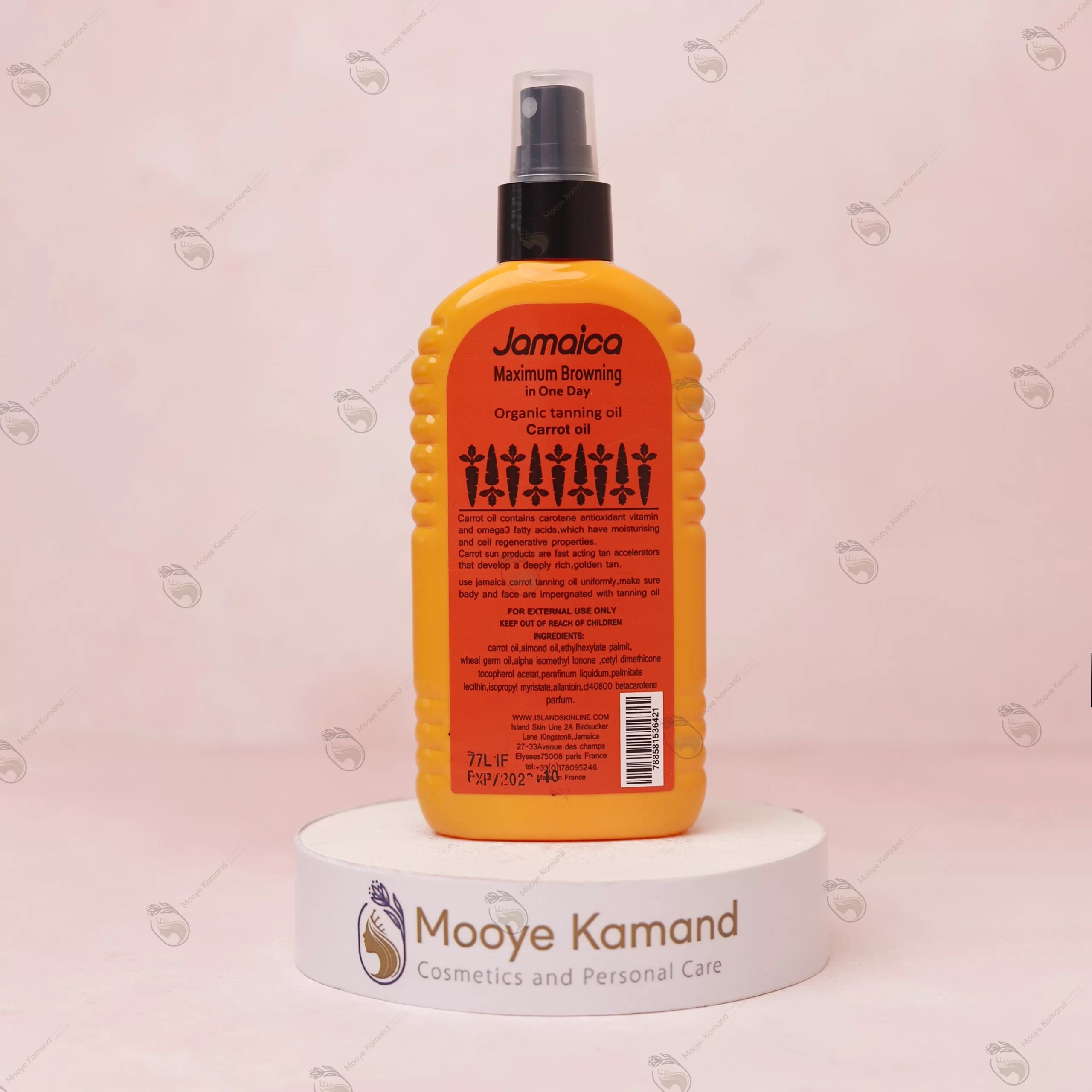 روغن برنز کننده بدن حاوی عصاره هویج جامائیکا